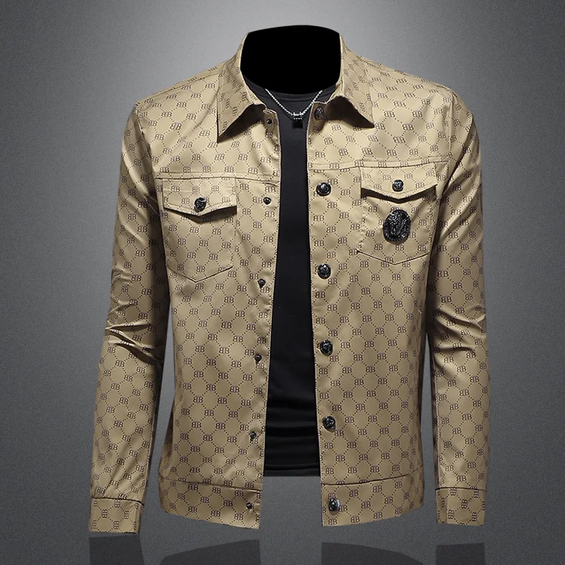 

Весна 2024: Мужская модная куртка с принтом, тонкая, брендовая, больших размеров, с буквенным узором, молодежная, трендовая верхняя одежда из полиэстера с длинными рукавами