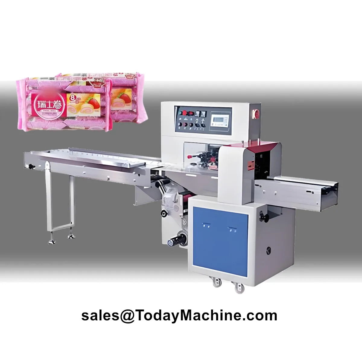 Flow Popsicle Ice Cream Brot Cookies Snacks Automatische horizontale Kissenverpackungsmaschine