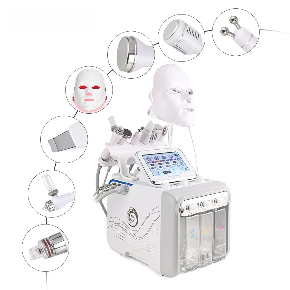 

Аппарат для кислородно-водной дермабразии Oxyhydrogen Hydra Dermabrasion Oxygn Jet Peel Facial 7 в 1 H2O2, микродермабразия с кислородом