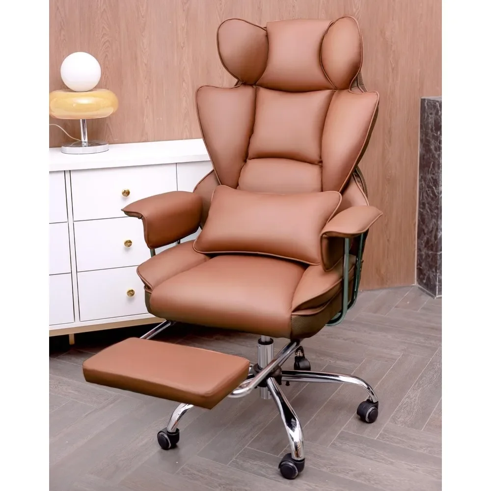 Big and Tall Executive Chair with Footrest, Ergonomic Reclining High Back Lumbar Support, Large Home Office