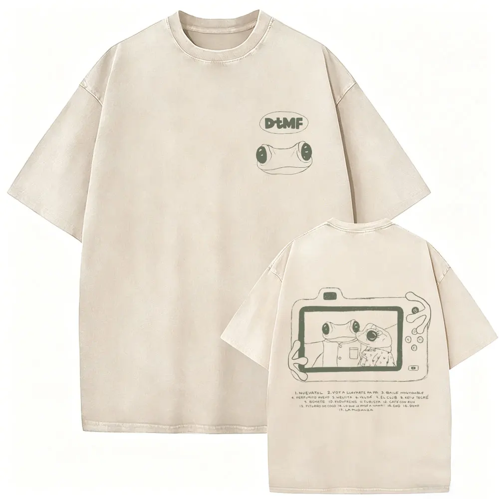 Rapper Bad Bunny Un Verano Sin Ti Vintage Washed T-Shirt Debi Tirar Mas Fotos DTMF T-Shirt Herren Damen Hip-Hop Mode T-Shirts – Detail 3
