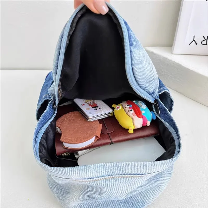 Casual denim donna zaini bambini borsa a tracolla da viaggio Daypack studenti bagpack borse da scuola da Cowboy per ragazza bolsas blue