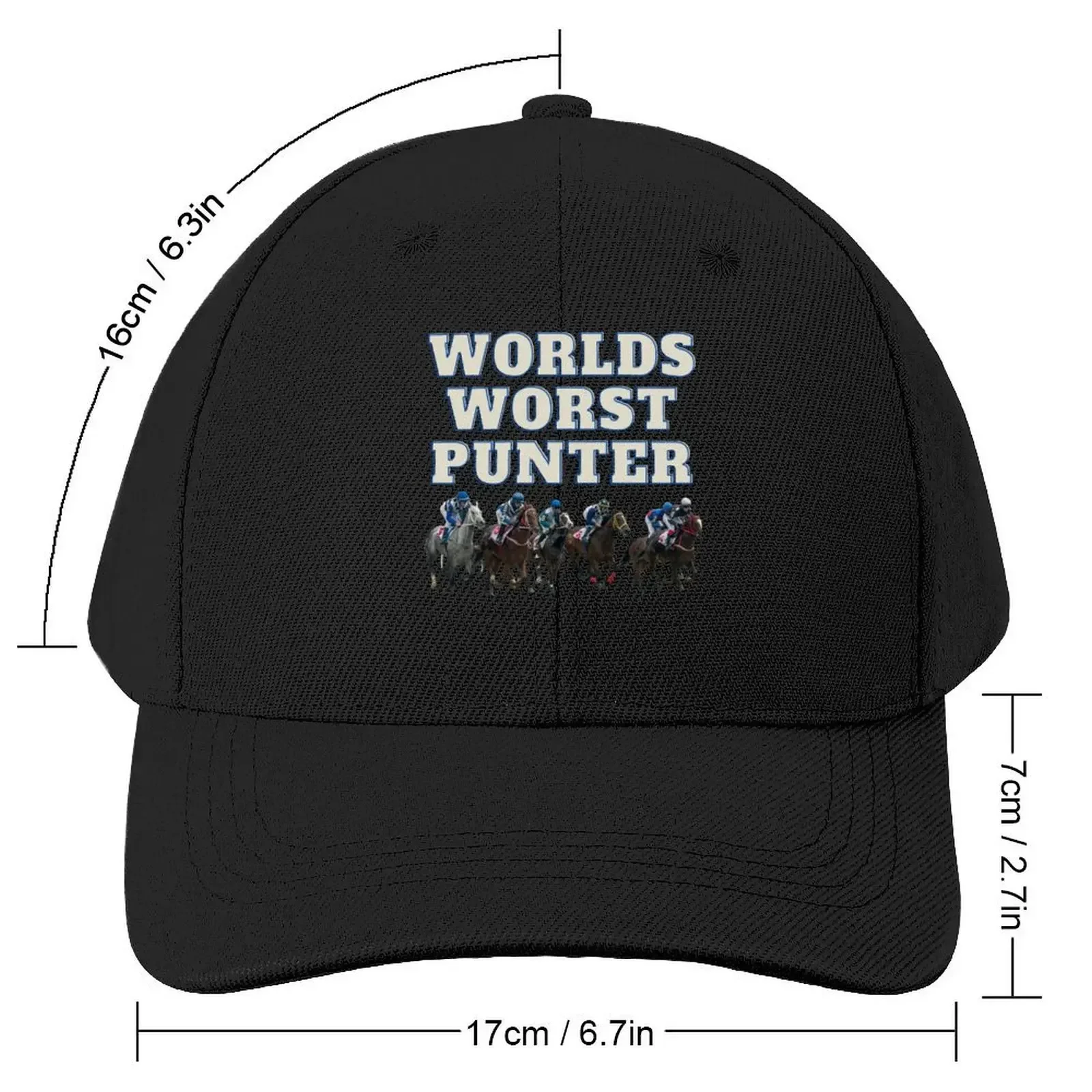 Worlds worst punter - horse racing bet Baseball Cap derby hat Hat Man For The Sun Wild Ball Hat Men Caps Women's