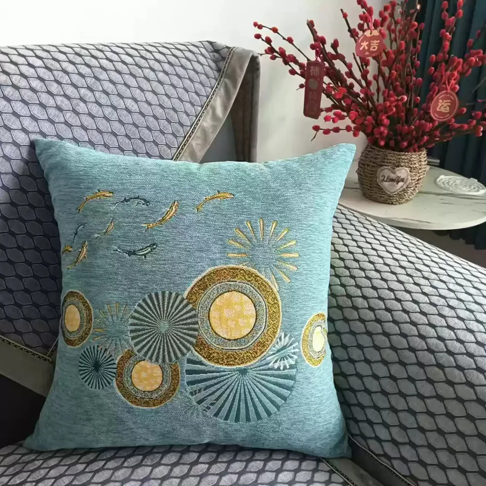 Chenille Jacquard Nap Pillow Cozy Sleeping Neck Cushion Headrest Throw Pillow For Home Sofa Bedside - Car Lumbar Back Pillow