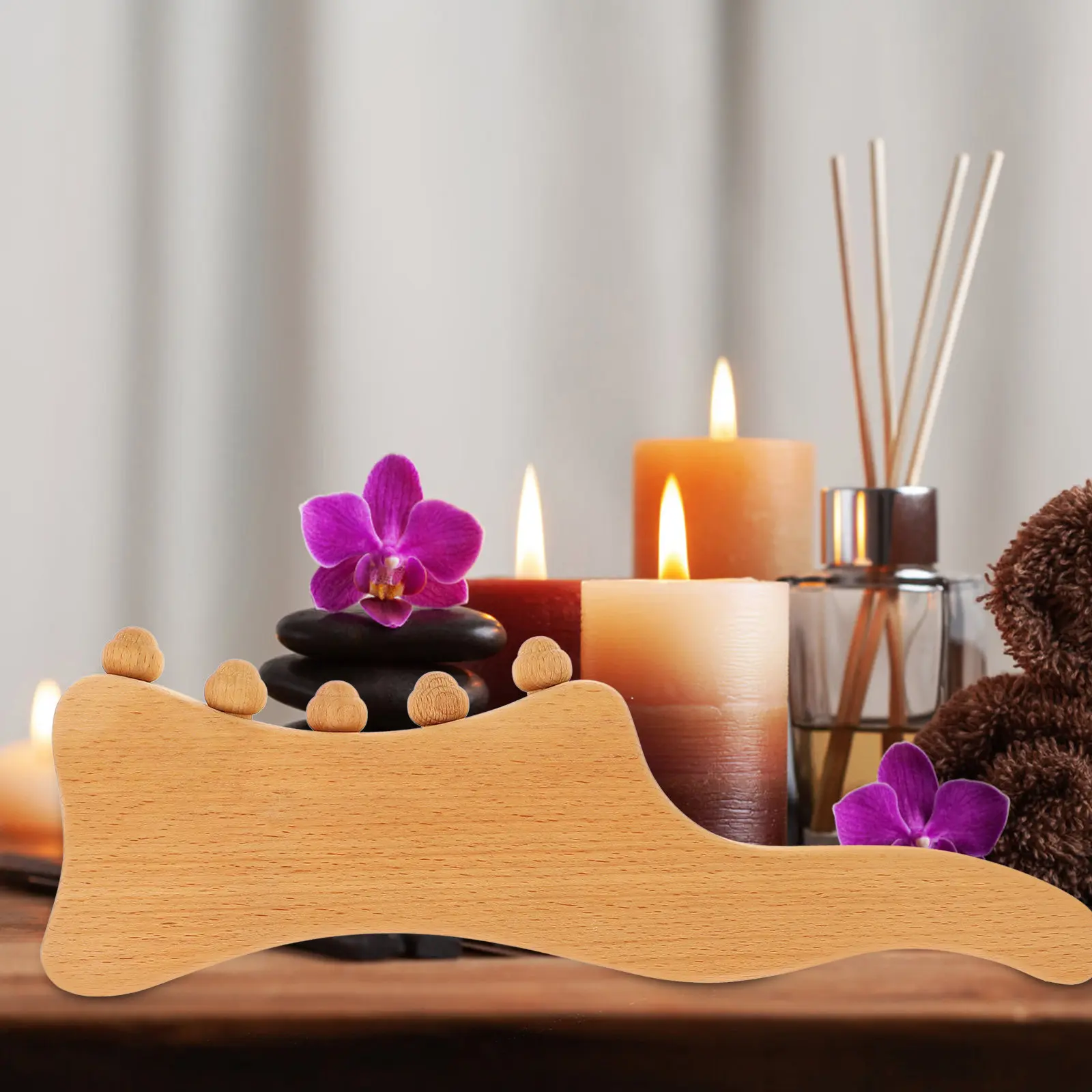 

Компактный массажный бар-гусеница Гуаша для тела, многоразовый инструмент для расслабления мышц, снятия боли в голове, шее, плечах и спине, маленький размер