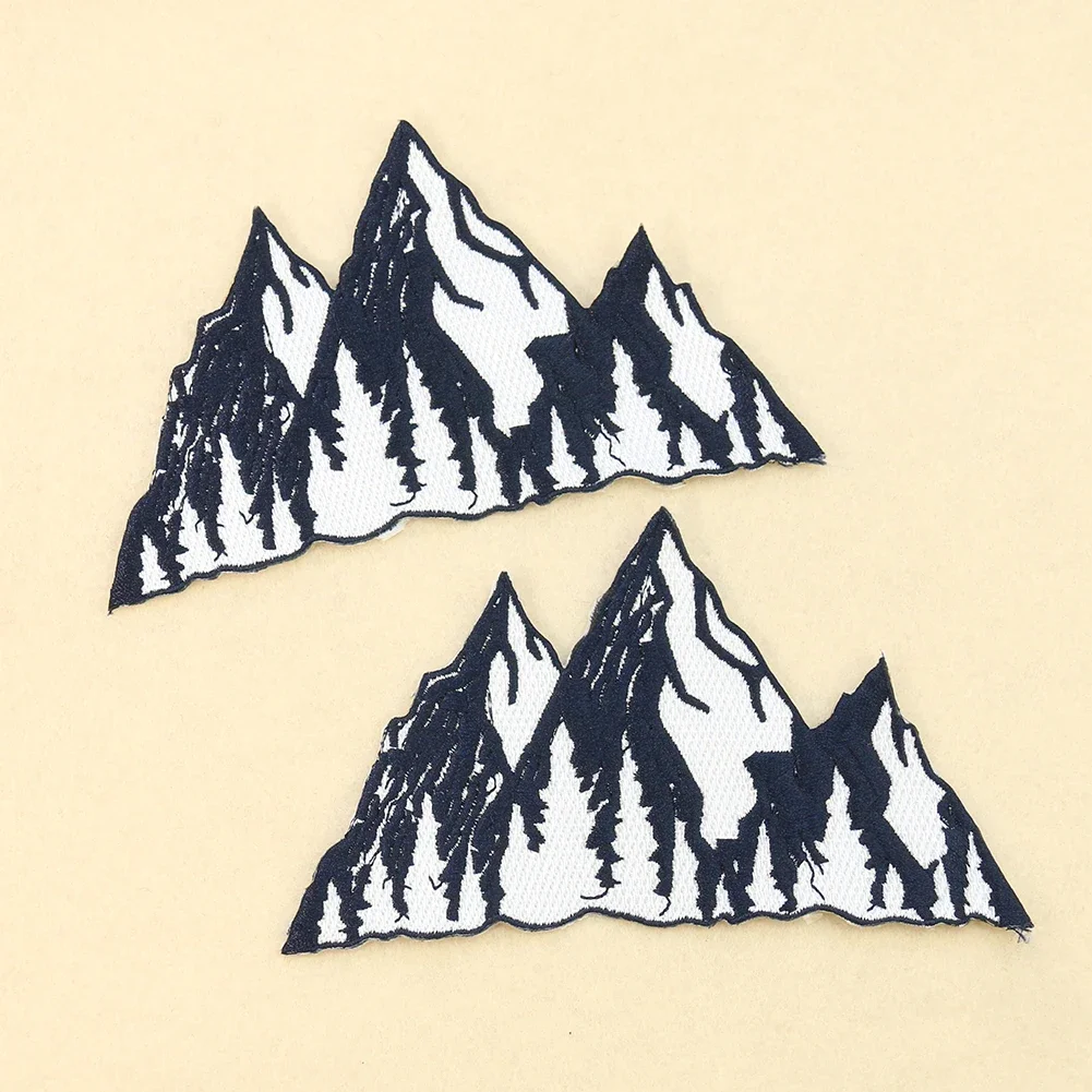 Climber Himalayan Mountains Volcano Iron on Patch Embroidery Applique Sewing Badges Striped Patchwork Fabric Decor