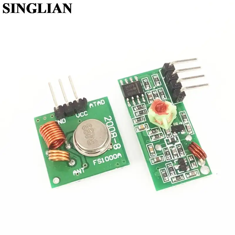 1Pair 433MHz Super Regeneration Module Wireless Transmitting Receiving Module Anti-theft Alarm Transmitter Receiver Module Kit