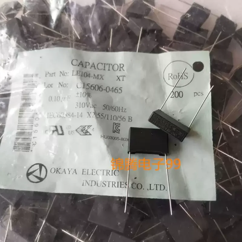 10-100pcs original package Japan Okaya LE104 x2 0.1uf 310v 100nf safety standard thin film non-polar capacitor