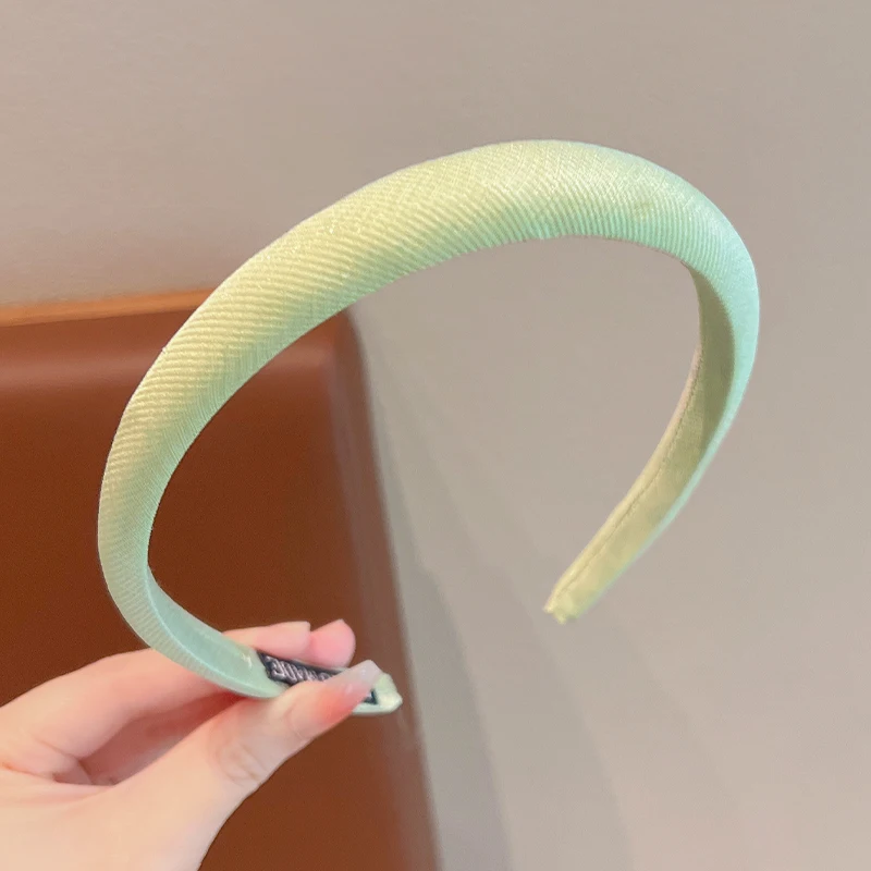 Koreanischen Stil Macaron Farbe Schwamm Stirnband für Frauen Schmale Kante Gesicht Waschen Haar Band Mode Mädchen Einfache Haar Hoop – Detail 6