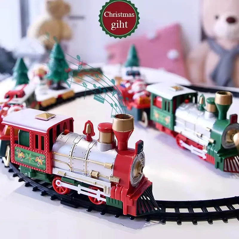 Electric Train Set Mini Santa Claus Rail Car Toy Creative Decoration Christmas Tree Train Gift Children's Education Toy Gift
