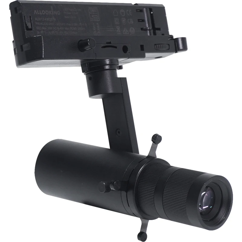 Mini 10W 2in1 4 Wire 3 Circuits Track Adapter LED Rail Track Lights 20°-35° Manual Zoom Gallery Museum Profile Spotlights CRI 90
