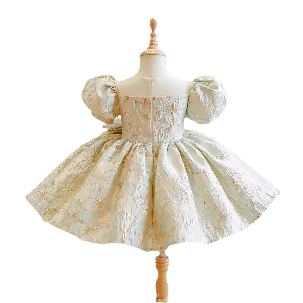 Robe de Princesse à Fleurs pour Bébé Fille, Vêtement Haut de Gamme, pour Premier Anniversaire, Mariage, 100 Jours