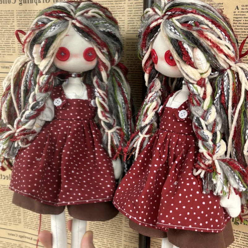 

Красные куклы на пуговицах с аксессуарами — игрушка ручной работы с бесплатной обувью и шляпой, подарочный набор