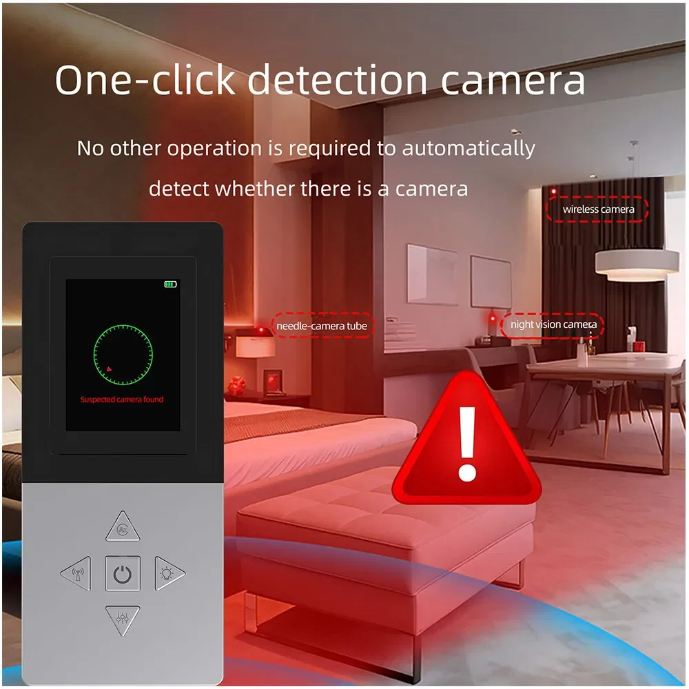 

RF Signal Smart Infrared Detector AI 1-Click Professional Hidden Camera Bug Device Detecting Spy Gadgets Search Wireless Cameras