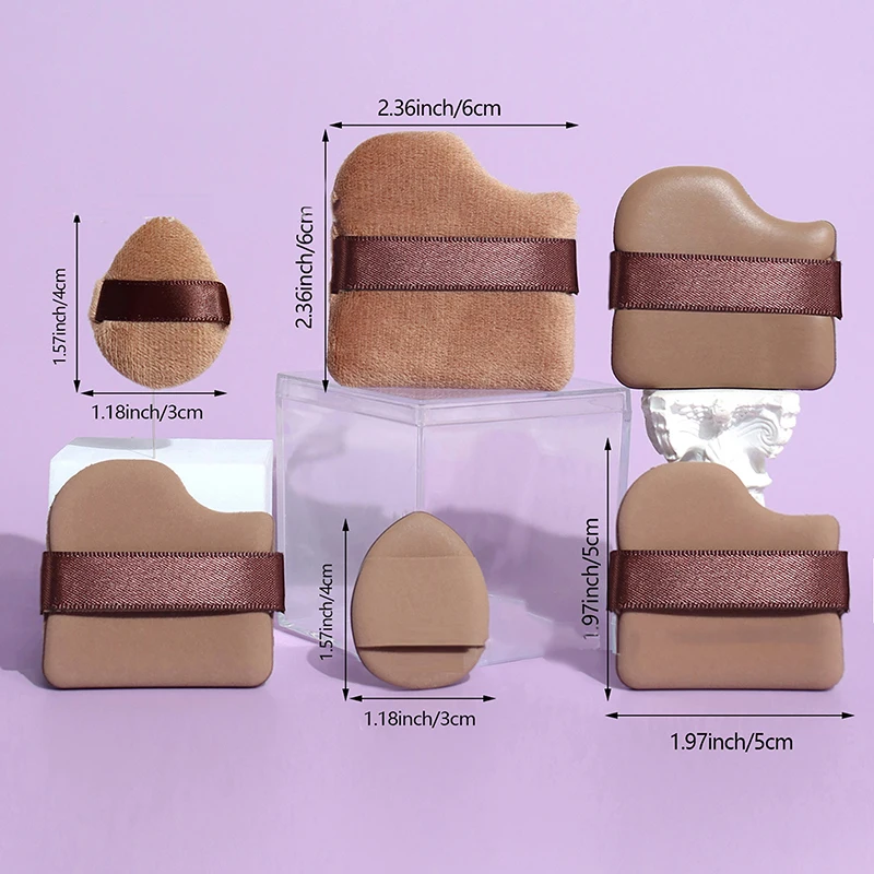 6 Teile/satz Rosa Puderquaste Mini Daumen Puderquaste Concealer Rouge Trockenen Und Nassen Make-Up Weiche Haut-freundliche Beflockung luft Kissen