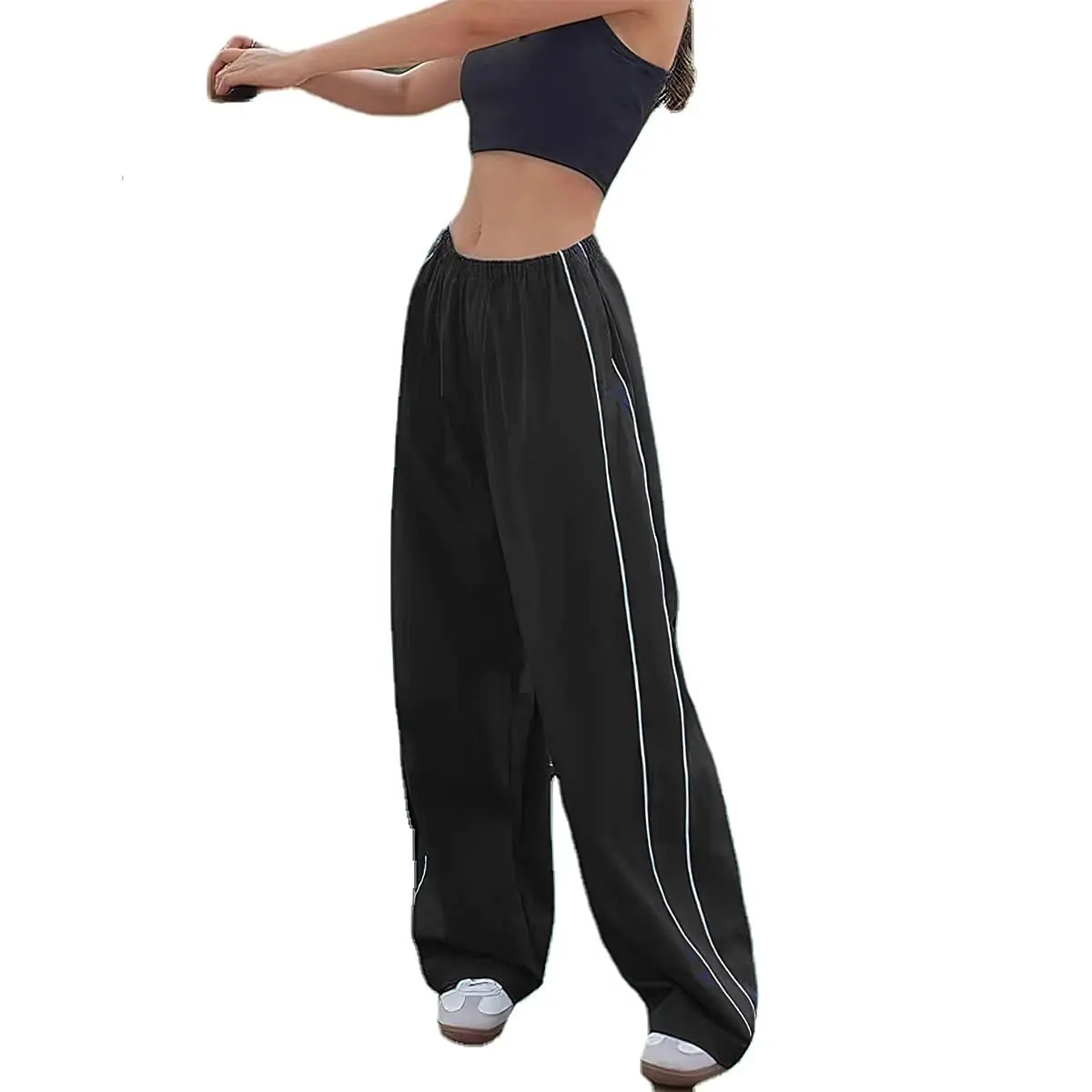 Streetwear Lässige Lange Hosen für Damen Europäisch-Amerikanischer Spicy Girl Stil Neue Kordelzug-Hose mit Elastischem Bund in Mehreren Farben Modische Hosen – Detail 2
