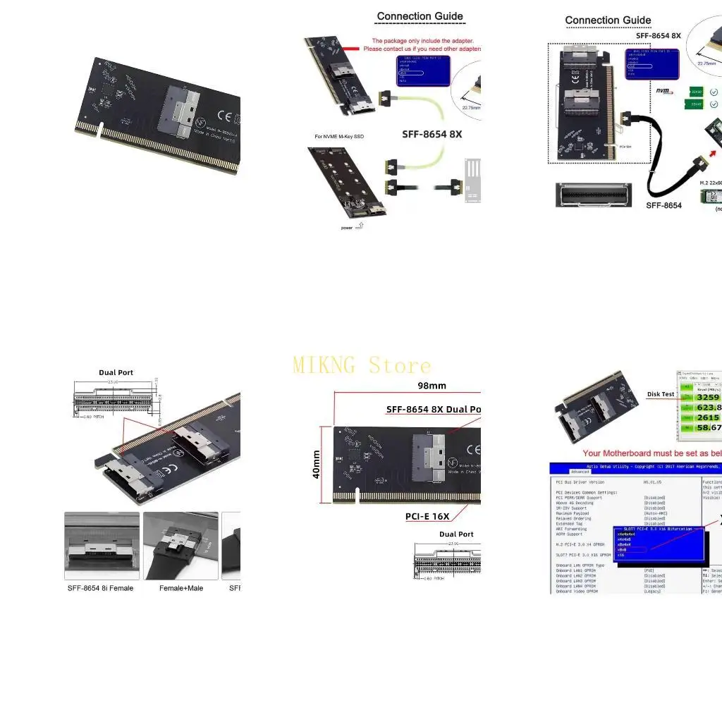 PCIe4.0 X16 To SFF8654 8I Adapter Supports Fast Speed Data Transfer Up To 64Gbps Compatibles Drive And GPU Best Sale