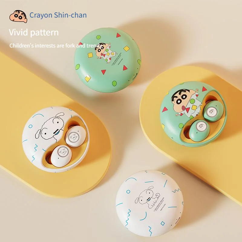 CRAYON SHINCHAN TWS Wireless Bluetooth Earphones In ear earplug headphones Cute portable Sports Listening to Music Study Birthda
