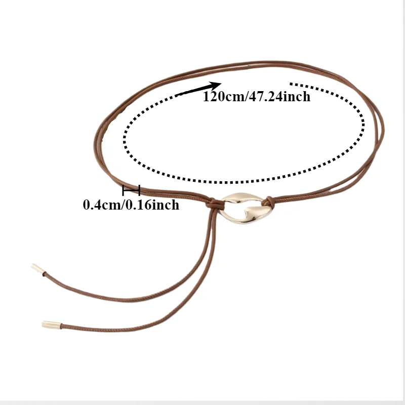 Fashionable Retro Casual Everyday Thin Waist Belt  Trendy High-End Minimalist and Versatile Black Leather Waist Beltz