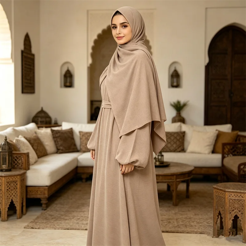 

New Muslim Women Hijab Dress Set Dubai Abaya Turkey Kaftan Eid Kebaya Caftan Marocain Femme Robe Jalabiya Ramadan Islam Clothing