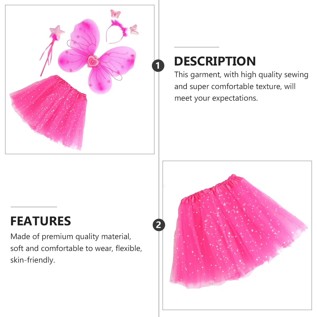 Butterfly Wings Four Piece Set Performance Dress Party Supplies Festival Cosplay Costumes Flower Girl Gift