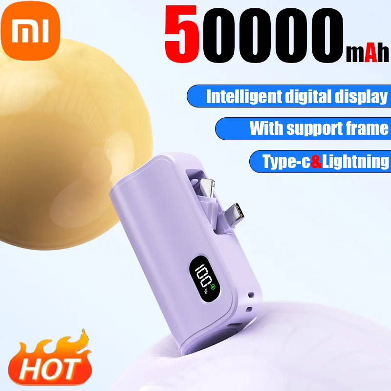 Xiaomi Mini 50000mAh Capsule 2-in-1 Digitale Display met grote capaciteit Draagbaar Snel opladen Externe batterij voor Iphone Samsung