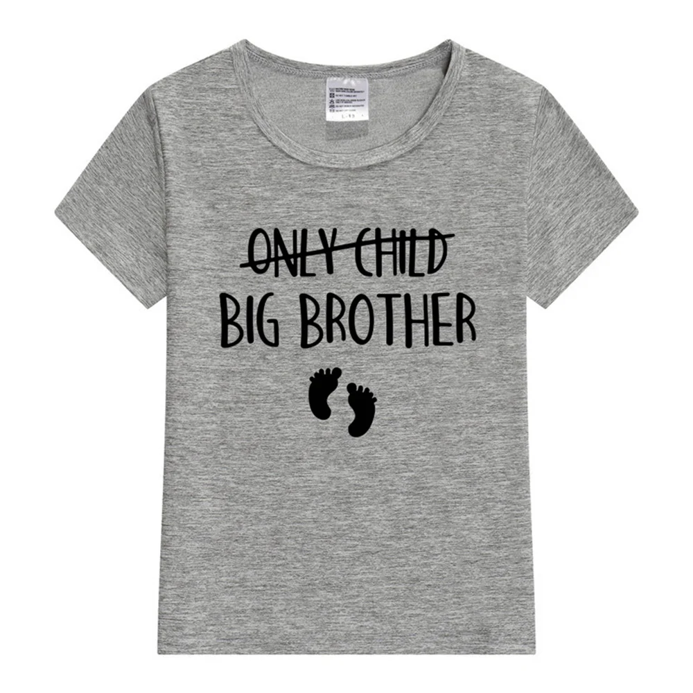 Only Child Big Brother Sister To Be Pregnancy Announcement Tshirt Kids Short Sleeve Kid T-shirt Children Cotton Casual Tees Top