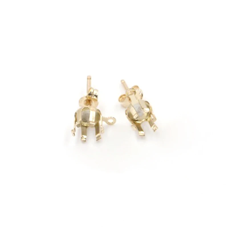 14 Karat Gold gefüllt 6 Zinken Druckknopf Ohrring Post Ohrring Großhandel für Schmuck herstellung DIY Ohrringe Zubehör 5/6mm – Detail 10