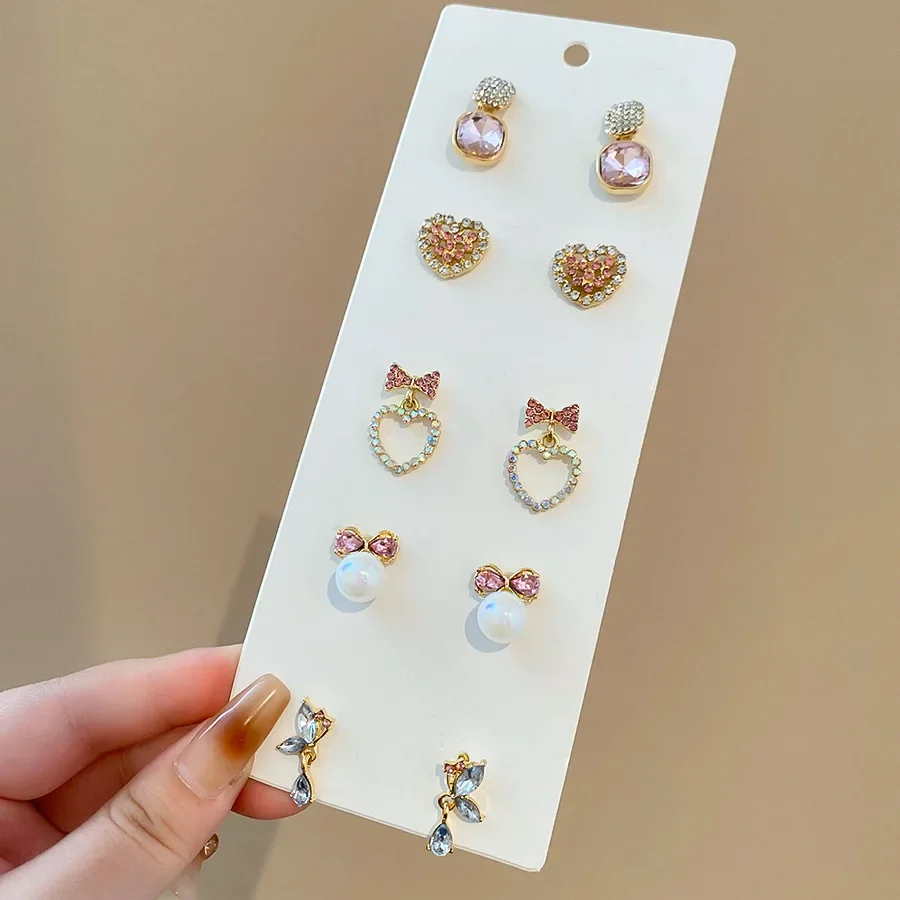 Women's 16 Pieces Imitation Pearl Stud Earrings Set, Elegant Gift