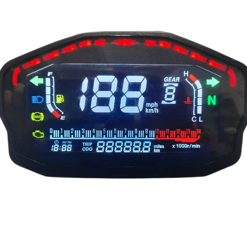 For motorcycle modification LCD instrument using high definition VA including mileage speed speed ABS locomotive instrument