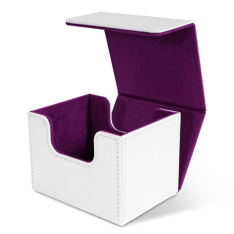 Card Deck Box, kaartopbergdoos past op 100 kaarten met enkele mouwen, PU-leer sterke magneet Card Deck Case voor TCG-kaarten
