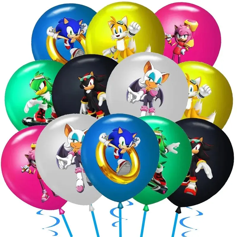 Sonic Hedgehog Theme Children's Birthday Party 12 inch Latex Balloon Baby Shower Cartoon Anime Hedgehog Sonic Latex Balloon