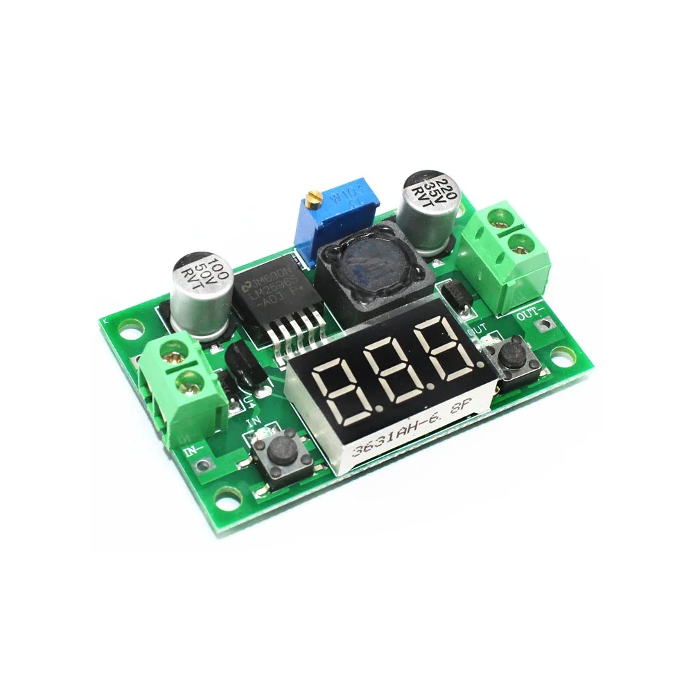LM2596 DC-DC 4-40V to 1.25-37V Buck Power Supply Module Adjustable Voltage Regulator with Digital Display