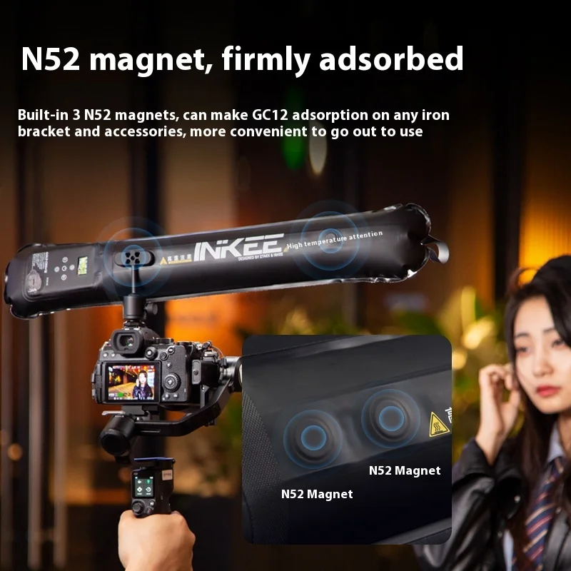 NIKEE GC12 LED Tube Light BI-Color Gas-Filled Handheld LED Light Wand CRI 95+ 2700K-6500K Photography Studio LED Lighting Custom