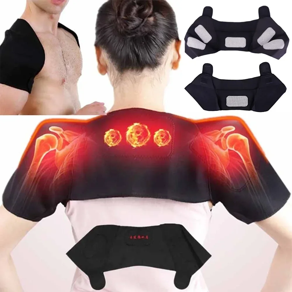 1Pc Self-Heating Shoulder Pads Winter Warm Shoulders Breathable Sweat Absorbing Shoulder Guards Adjustable Should Protector