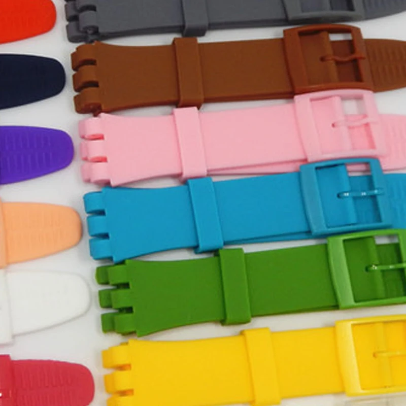 Silicone Watch Band for Swatch Strap 16mm 17mm 19mm 20mm Replacement Waterproof Strap Rubber Watch Strap Wrist Band Accessories