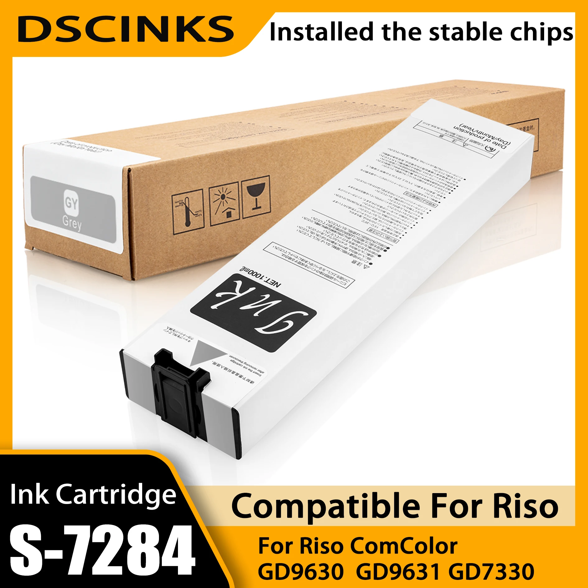 S7313 S7280 S7281 S7282 S7283 S7284 Ink Cartridges For Riso GD9630 GD9631 GD7330 Printers 1000ml Full Pigment ink Replacement