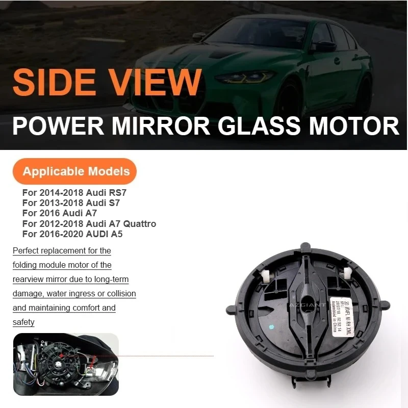 

AZGIANT Car Exterior Mirror Glass Actuator for Audi RS7 S7 A5 A7 Replacement Power Mirror Adjustment Module 3-Pin Original