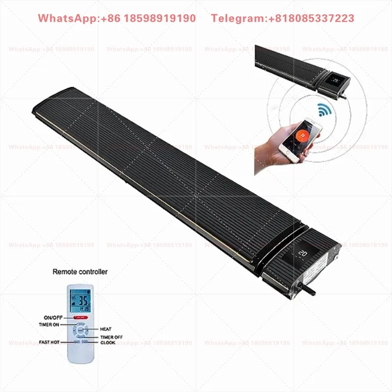 1800W Wall Mounted Electric Infrared Heater WiFi Enabled with 4 Power Settings Indoor and Outdoor Heating Panel
