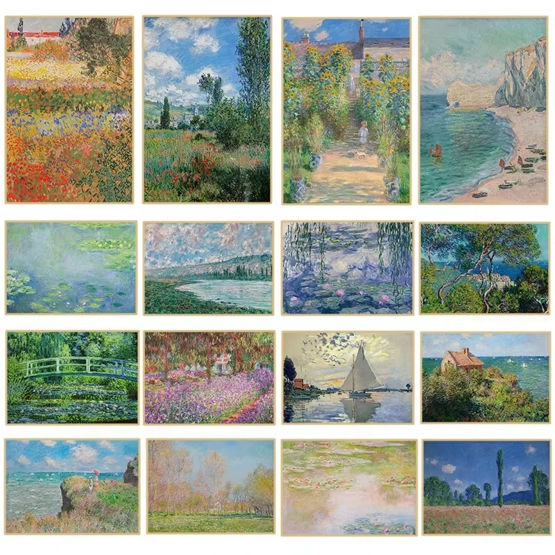 Claude Monet affiche de paysage impressionniste Vintage campagne jardin fleur Nature toile peinture mur Art chambre décor à la maison