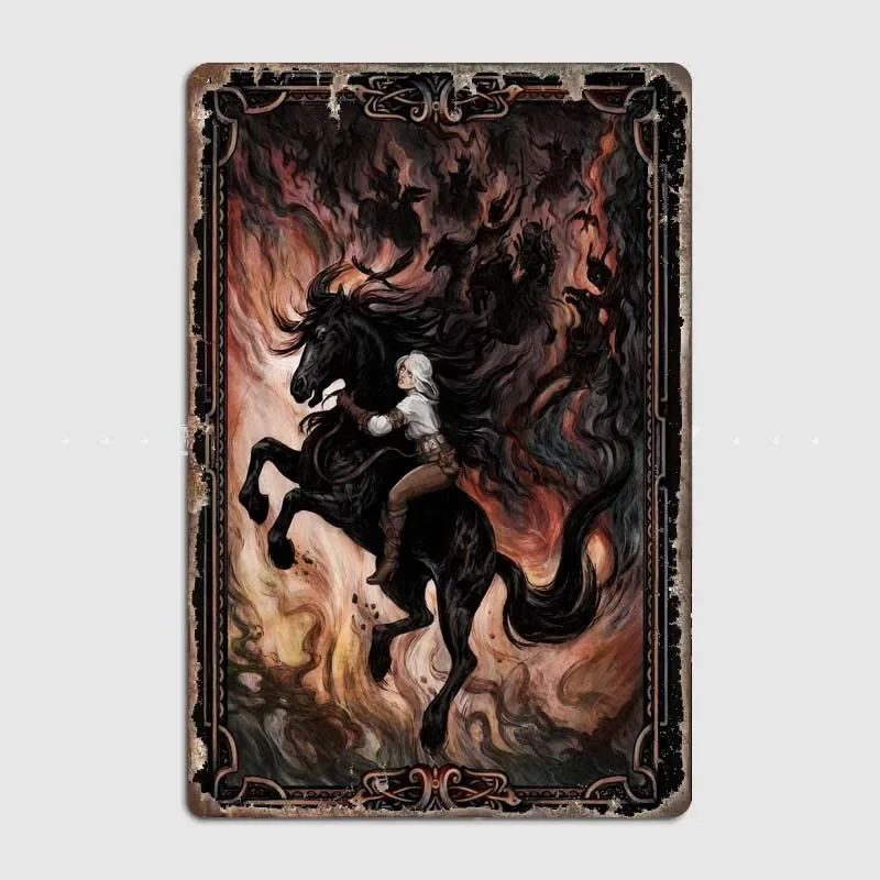 Cirilla Decorative Plaque with Gwent Characters Artwork, Classic Wall Decor for Gamers