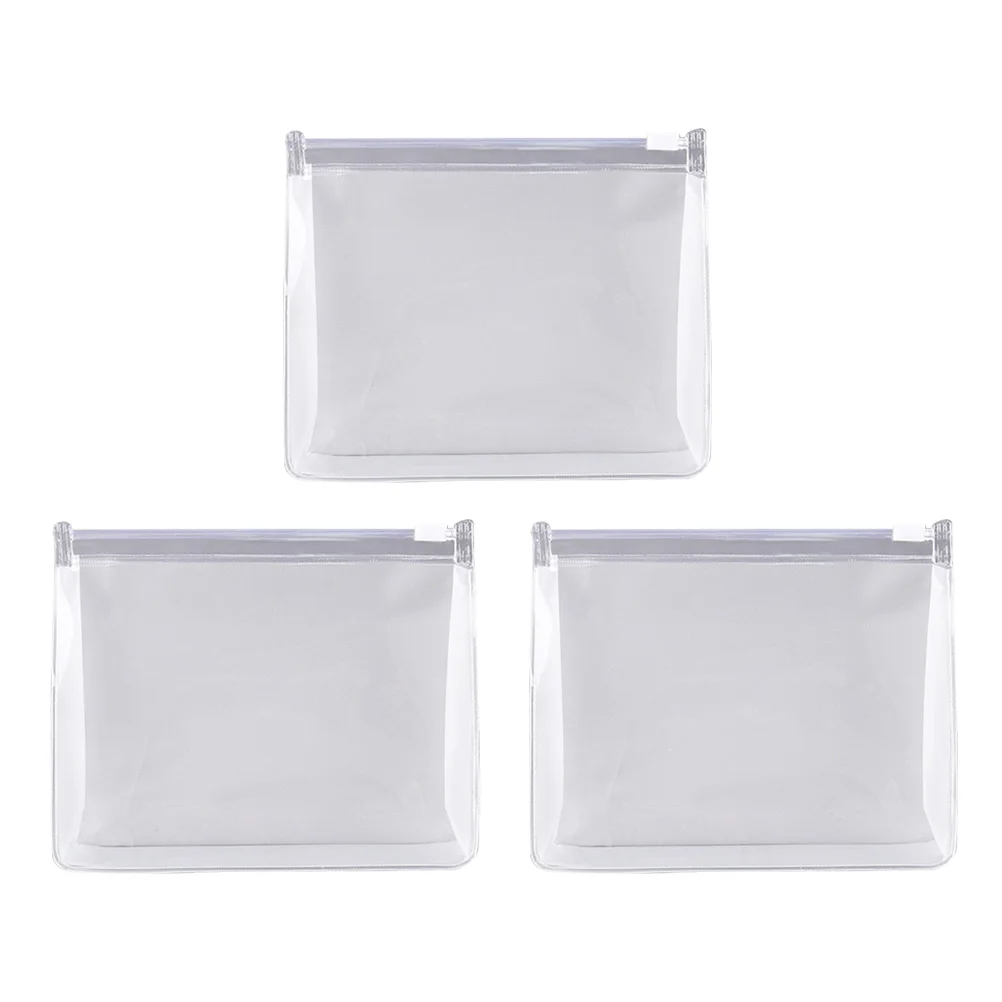 

3pcs Storage Bag Waterproof PVC Transparent Toiletry Organizer Portable Makeup Pouch Travel Wash Bag Toiletries