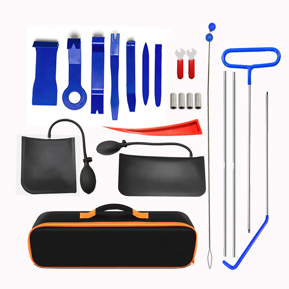 

22pcs emergency tools for car door opening with pull cord,for car interior maintenance / furniture,Stainless steel emergency kit