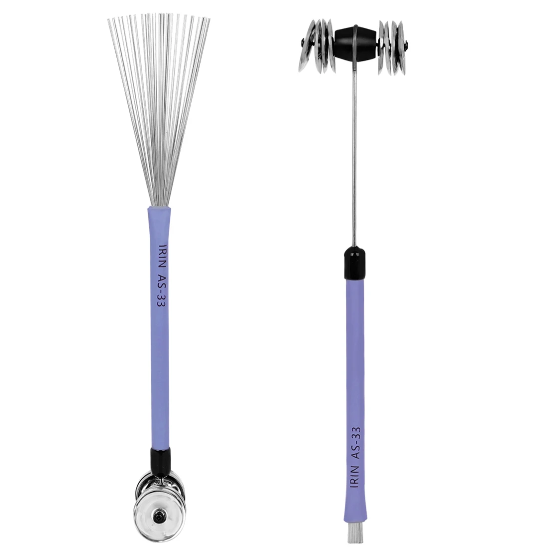 1 Pair Drum Brush Retractable Steel Wire Drum Brush Dual-purpose with Rhythm Bell Blade Percussion Instrument Accessories