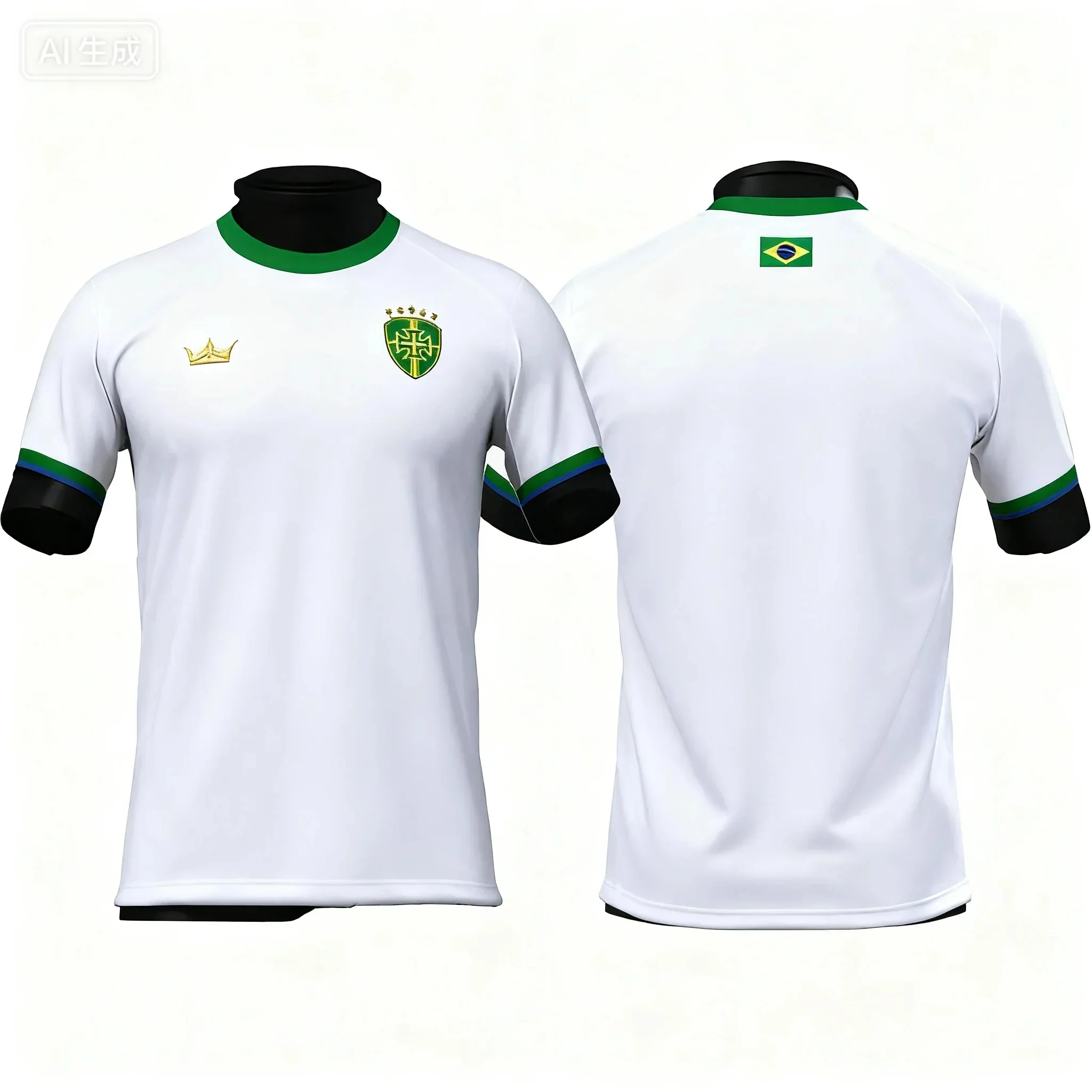 Brazil National Team Short-sleeve Soccer Jersey Casual Breathable Sports Wear Fan Cheer Top