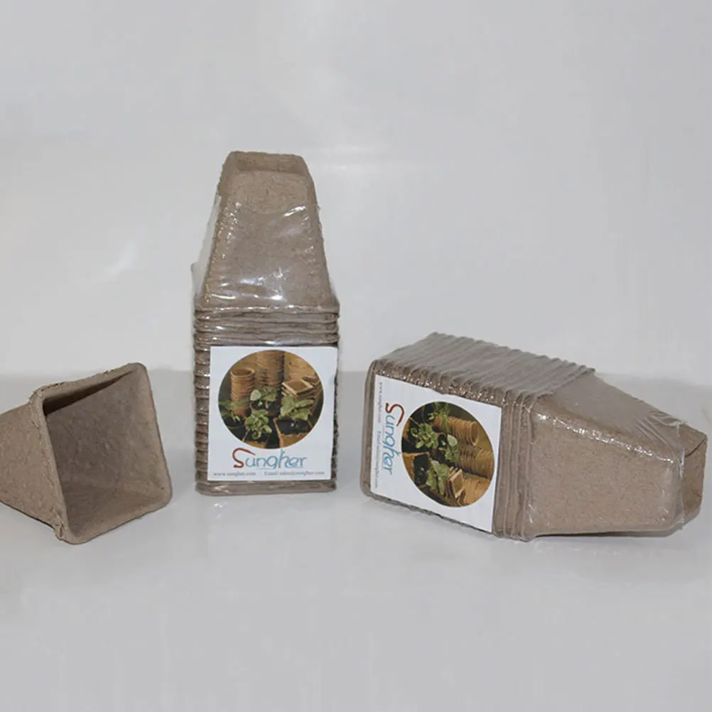 

100Pcs Eco Friendly Nursery Cup Set Biodegradable Pulp Pots for Seedlings Herbs Plants Easy Transplant No Soil Removal