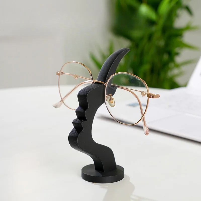 Unique Curved Eyeglass Holder Stand Secure & Artistic Storage Solution Elevate Desk or Nightstand Decor Practical Minimalist