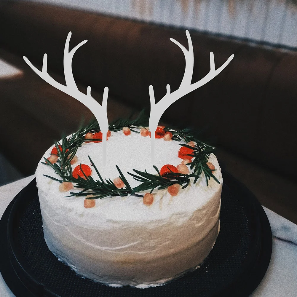 

16Pcs Antler Cupcake Picks Christmas Cake Decoration Elegant Birthday Party Supplies Dessert Toppers Antler Cake Decoration