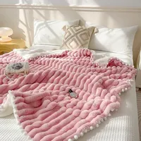 Tuscan Faux Rabbit Fur Warm Weighted Blankets for Bed Luxury Faux Lamb's Wool Double Blanket Soft Fluffy Warmth Double Blanket