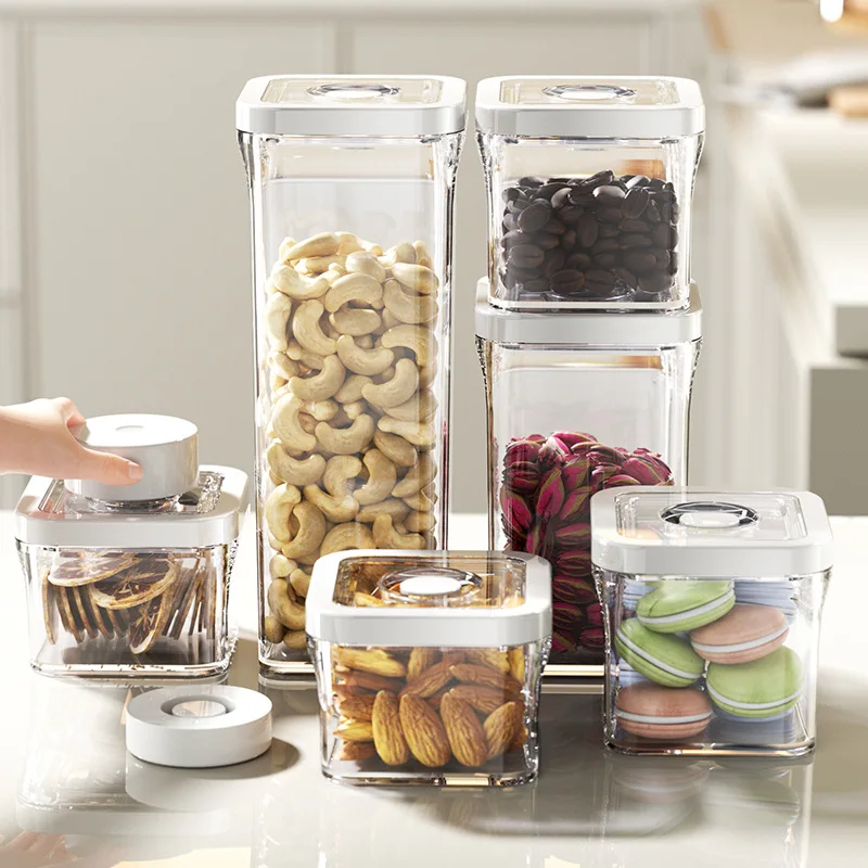 Electric Vacuum Sealed Storage Jar, Food Grade Airtight Container for Refrigerator Dry Goods & Grains